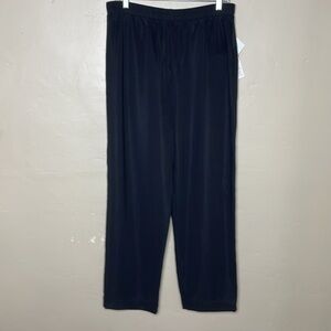 SUSAN GRAVER Pants Black Liquid Knit Elastic Waistband Pull-On Stretchy Large